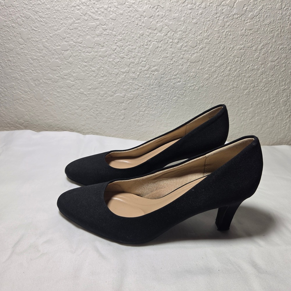 Kelly & Katie Senna Black Textile Almond Toe Pumps Heels 7.5M KK-SENNA
